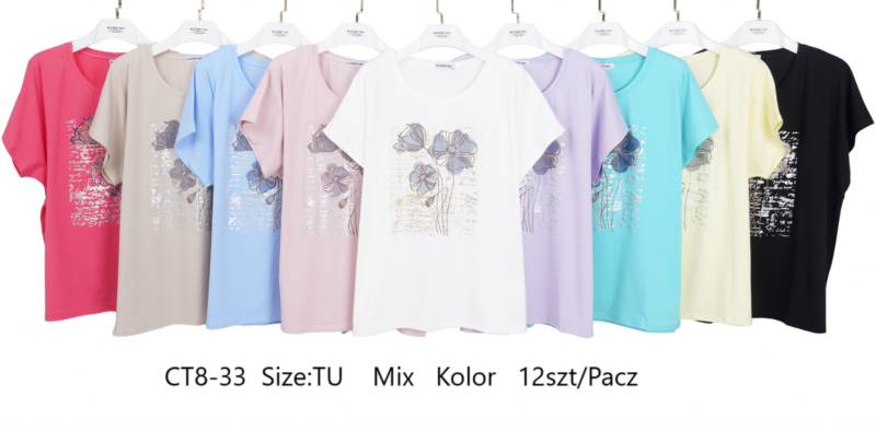 Bluzki damskie Roz Standard, Mix kolor Paczka 12 szt